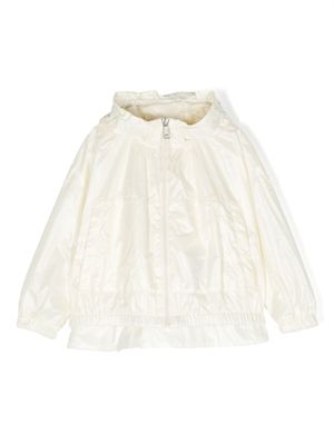 Moncler Enfant imperméable à patch logo - Blanc