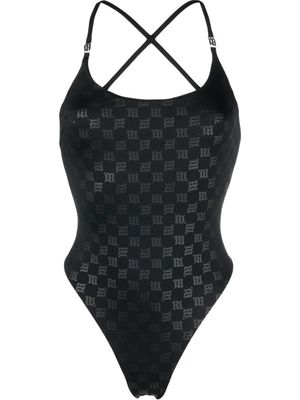 MISBHV maillot de bain à motif monogrammé - Noir
