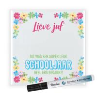 Cadeau tegel voor juf - lieve juf - invul tegel - bloemetjes - keramiek - 15 cm Cadeau tegel voor juf - lieve juf - invul tegel - bloemetjes - keramiek - 15 cm