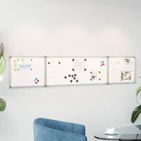 Whiteboard magnetisch inklapbaar 200x40x1,7 cm aluminium