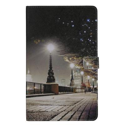Voor Galaxy tab A 10 1 (2019) 3D gekleurde tekening horizontale Flip lederen draagtas met houder & kaartsleuven & portemonnee (Cityscape)