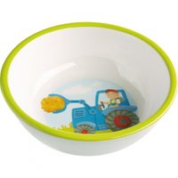 Haba kom tractor junior 15,5 cm melamine wit/groen - thumbnail