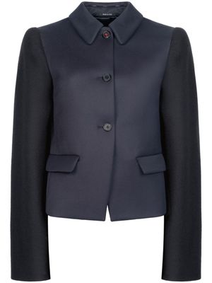 Maison Margiela blazer en laine Spliced à boutonnière croisée - Bleu