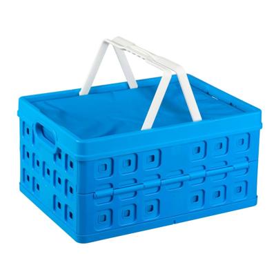 Sunware square vouwkrat met koeltas en handgreep 32 l blauw