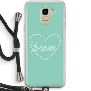Forever heart pastel: Samsung Galaxy J6 (2018) Transparant Hoesje met koord
