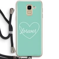 Forever heart pastel: Samsung Galaxy J6 (2018) Transparant Hoesje met koord