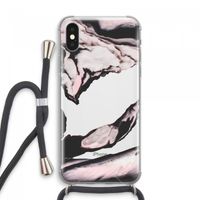 Roze stroom: iPhone XS Max Transparant Hoesje met koord