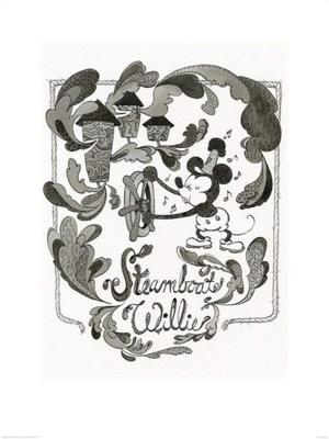 Kunstdruk Mickey Mouse Steamboat Willie Steam 60x80cm