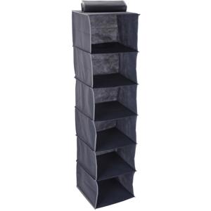 Kast organizer - 6 vaks - antraciet - 30 x 30 x 120 cm - ruimtebesparend