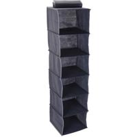 Kast organizer - 6 vaks - antraciet - 30 x 30 x 120 cm - ruimtebesparend