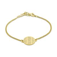 Gepersonaliseerde vingerafdrukken armband rond - Stainless steel - Goud - 3 vingerafdrukken