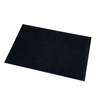 Deurmat/droogloopmat Memphis - 2x stuks - zwart - 40 x 60 cm - Schoonloopmat - Inloopmat