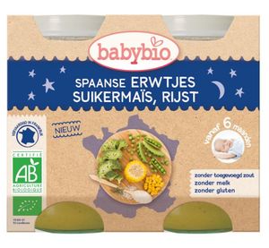 Babybio Groenten erwten mais rijst 200 gr bio (2 st)