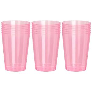 Beker- 18x - roze - kunststof - 280ml- herbruikbaar glas