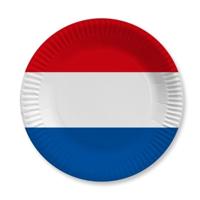 Nederland rood wit blauw thema wegwerp bordjes - 30x stuks - Holland/ Koningsdag versiering - papier