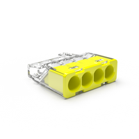 Conex lasklem 4 voudig geel mini met verbeterde grip 0.5 tot 2.5mm² 24A 450V CH2140S