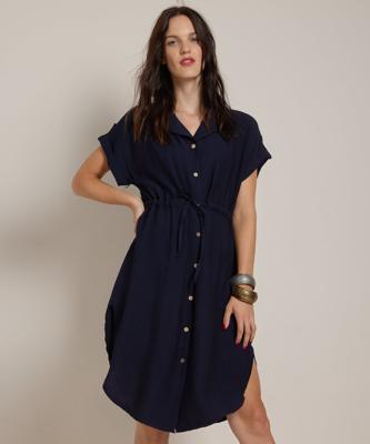 overhemd jurk met koordje overhemd jurk met koordje