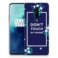 OnePlus 7T Pro Silicone-hoesje Flowers Blue DTMP - thumbnail