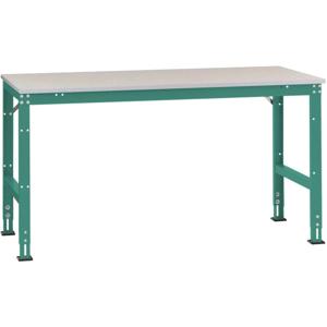 Manuflex AU6131.0001 Werk aanschuiftafel universele standaard met melamine schijf, bxdxh = 2000 x 1200 x 760-870 mm Grijs, Groen