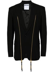 Moschino decorative-zips single-breasted blazer - Noir