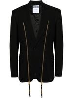 Moschino decorative-zips single-breasted blazer - Noir - thumbnail