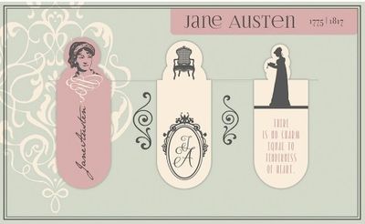 Moses magnetische boekenleggers Jane Austen 6 cm 3 stuks