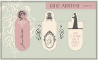 Moses magnetische boekenleggers Jane Austen 6 cm 3 stuks - thumbnail