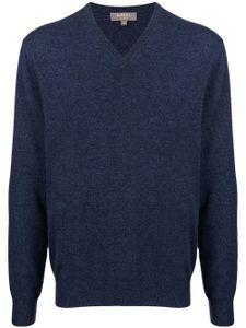 N.Peal pull en cashmere à col v - Bleu