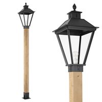 Tuinlamp Square XL WOOD Lantaarn buitenverlichting zwart - thumbnail