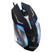 Jagen Leopard K1 USB 1600DPI drie-snelheid Instelbare LED-achtergrondverlichting Mute Wired optische gaming muis lengte: 1.3 m (zwart)