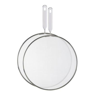 Spatdeksels - set van 2x - D25 en D29 cm - RVS - pannendeksels Spatdeksels - set van 2x - D25 en D29 cm - RVS - pannendeksels