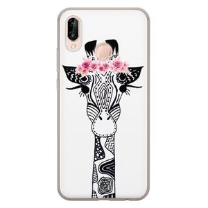 Huawei P20 Lite siliconen telefoonhoesje - Giraffe
