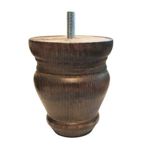 Meubelpoot bruin rond Ø 9 cm en hoogte 10 cm van massief hout (M10)