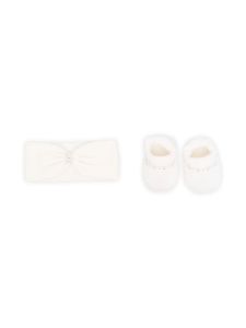 La Perla Kids ensemble bottines-bandeau en maille - Tons neutres