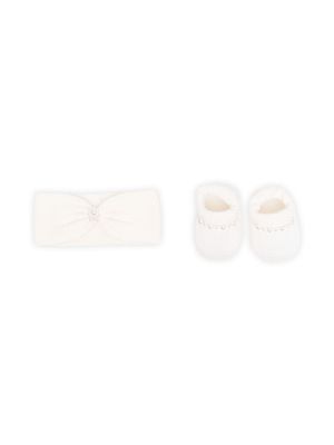 La Perla Kids ensemble bottines-bandeau en maille - Tons neutres