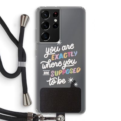 Right Place: Samsung Galaxy S21 Ultra Transparant Hoesje met koord