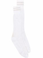 Brunello Cucinelli chaussettes à bords rayés - Blanc Brunello Cucinelli chaussettes à bords rayés - Blanc