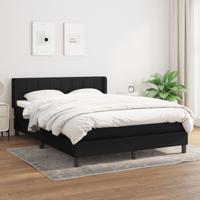 Boxspring met matras stof zwart 140x200 cm