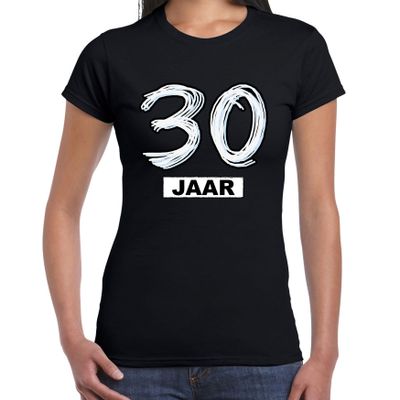 30 jaar verjaardag cadeau t-shirt zwart voor dames