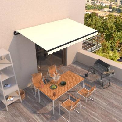 Luifel handmatig uittrekbaar 450x350 cm crèmekleurig