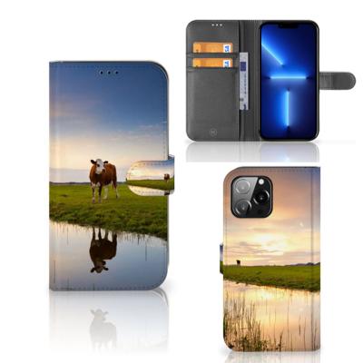 iPhone 13 Pro Max | Telefoonhoesje | Met pasjeshouder | Koe