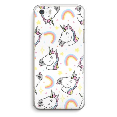 Rainbow Unicorn: iPhone 5 / 5S / SE Transparant Hoesje