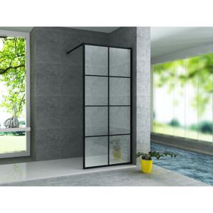 Inloopdouche Aloni | 100x200 cm | Nano-coating | Incl.Stabilisatiestang | Helder glas | Mat zwart