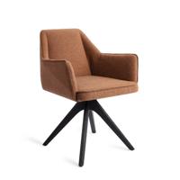 Jesper Home Eetkamerstoel 'Tome' Revolve Oak Black, kleur Cinnamon Bun