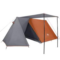 vidaXL Tent 3-persoons waterdicht grijs en oranje - thumbnail