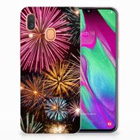 Samsung Galaxy A40 Silicone Back Cover Vuurwerk - thumbnail