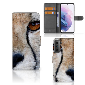 Samsung Galaxy S21 Plus Telefoonhoesje met Pasjes Cheetah
