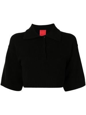 Cashmere In Love polo crop Demi en cachemire - Noir