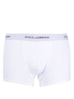 Dolce & Gabbana boxer en coton à taille à logo - Blanc - thumbnail