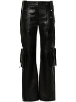 Blumarine pantalon droit en cuir à poches cargo - Noir